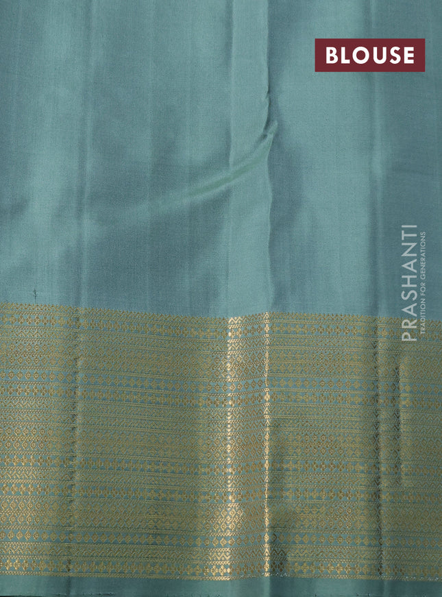 Pure soft silk saree pastel green with allover zari woven buttas and zari woven border