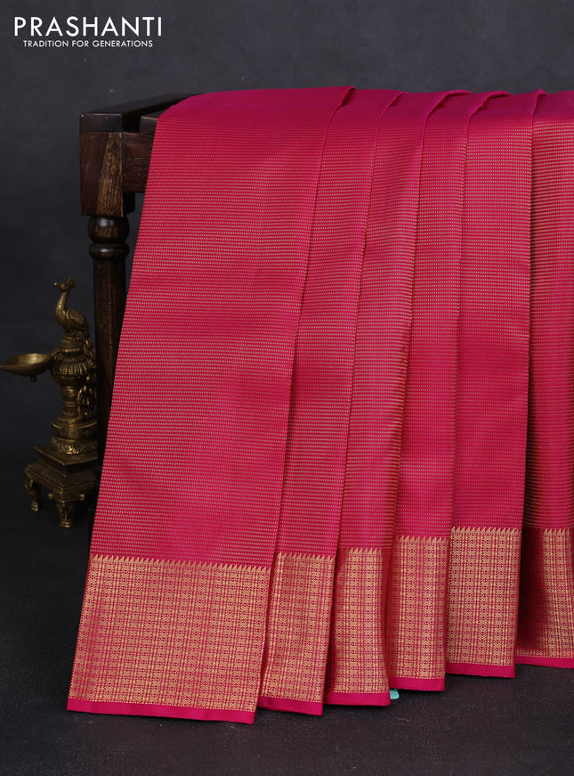 Pure soft silk saree pink with allover zari brocade weaves and zari woven buttas