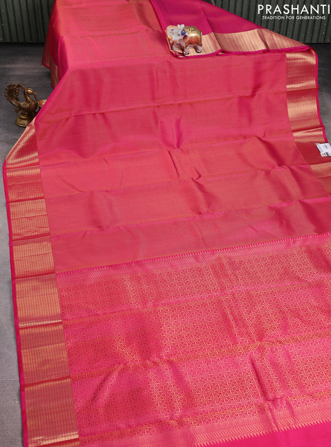 Pure soft silk saree pink with allover zari brocade weaves and zari woven buttas