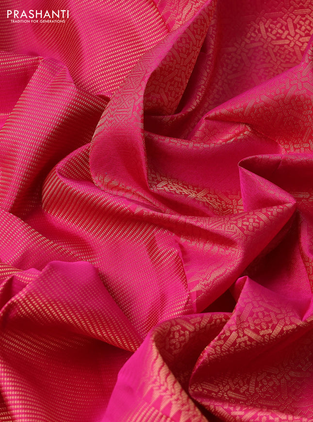 Pure soft silk saree pink with allover zari brocade weaves and zari woven buttas