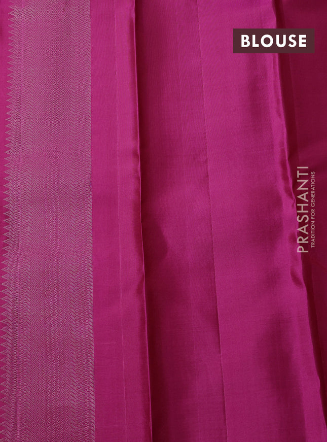 Pure soft silk saree pink and  with allover silver zari checked pattern and silver zari woven border