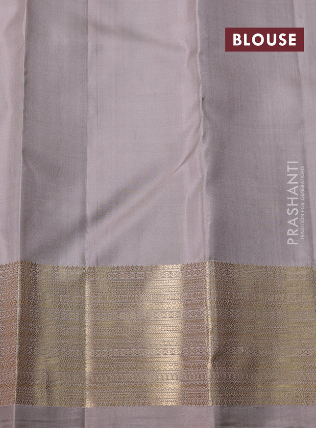 Pure soft silk saree beige with thread zari woven buttas and zari woven border