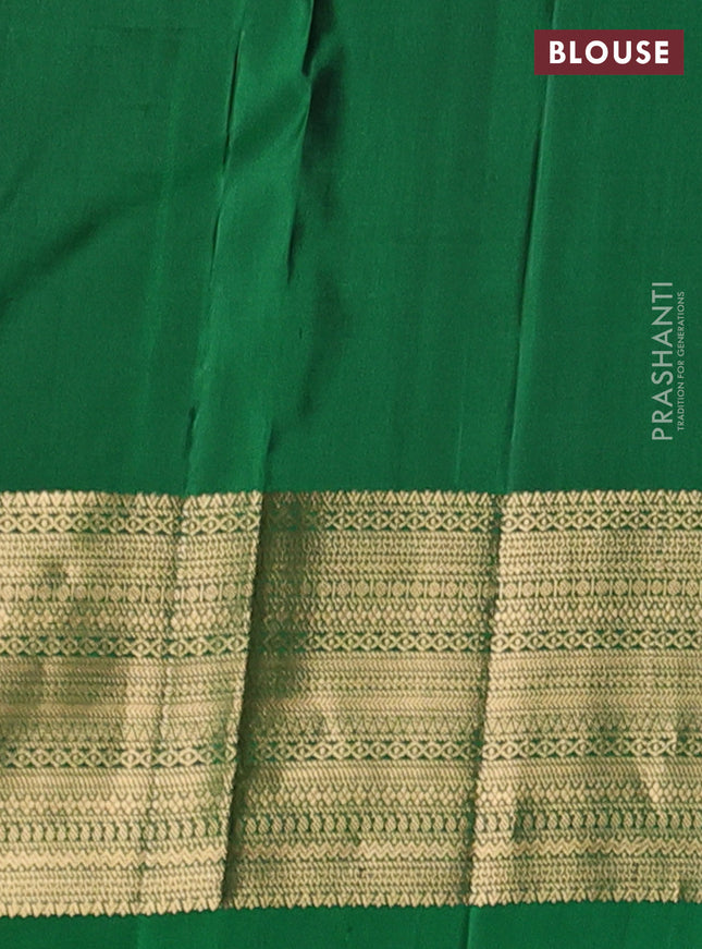Pure soft silk saree green with thread zari woven buttas and zari woven border