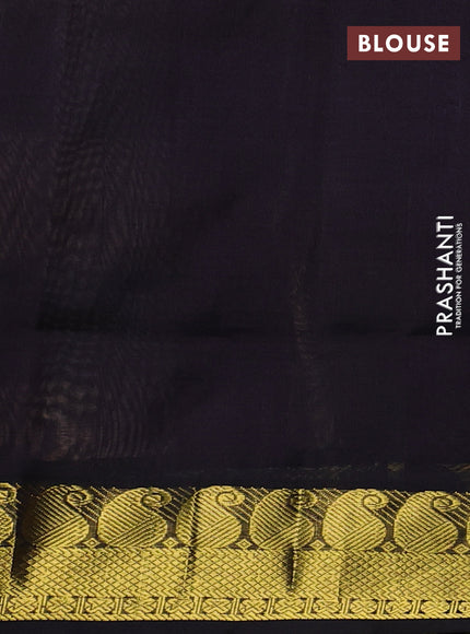 Silk cotton saree multi colour and black with allover paalum pazhamum checks pattern & temple zari buttas and zari woven border