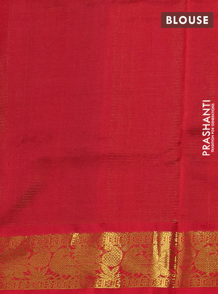Silk cotton saree black and red with allover vairosi pattern and zari woven border
