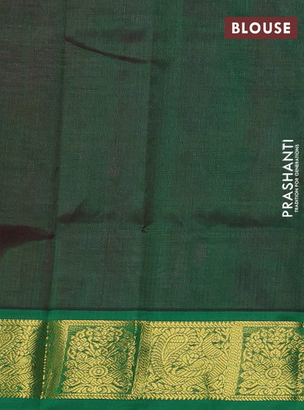 Silk cotton saree dual shade of pinkish orange and green with allover self emboss jacquard and zari woven border