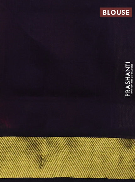 Silk cotton saree red and black with allover paalum pazhamum checked pattern & paisley zari woven buttas and zari woven border