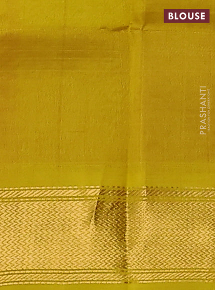 silk cotton saree red and lime green with allover paalum pazhamum checked pattern & floral zari woven buttas and zari woven border