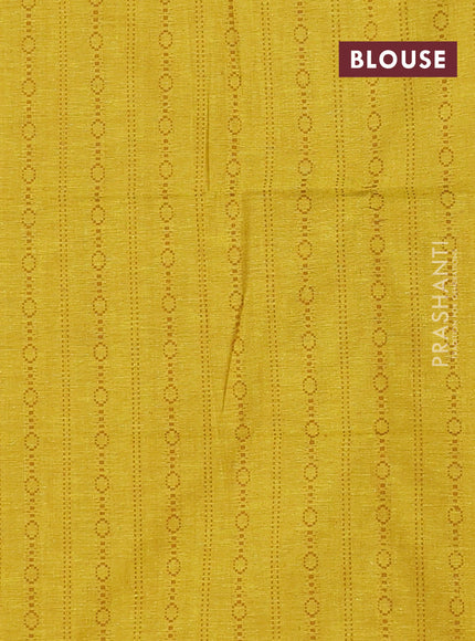 Chettinad cotton saree dual shade of greenish maroon and dark mustard and thread woven buttas and thread woven border