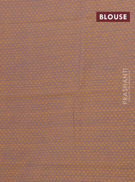 Chettinad cotton saree cs blue and dark mustard with plain body and ganga jamuna border