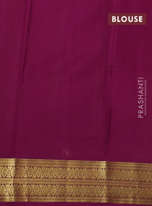 Pure mysore silk saree pastel pink and purple with plain body and zari woven border