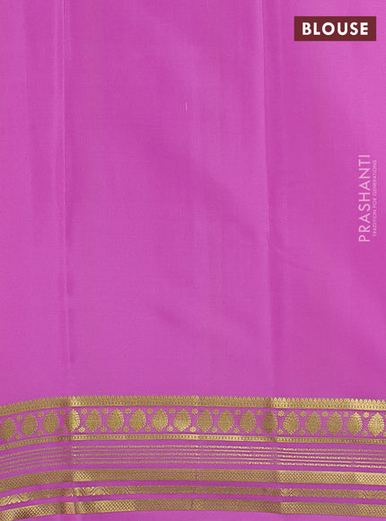Pure mysore silk saree red and light pink with plain body and zari woven border