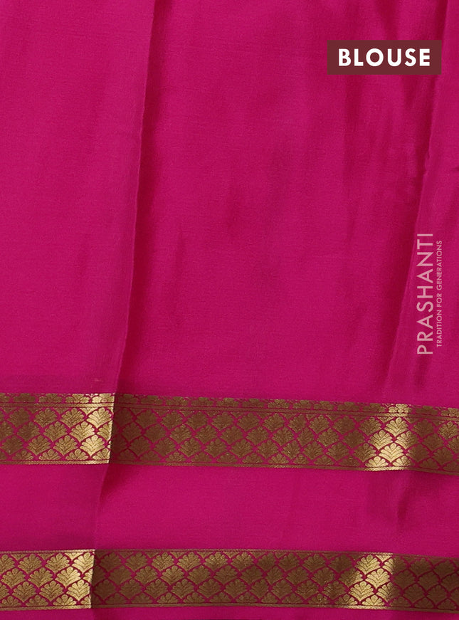 Pure mysore silk saree pastel mauve pink and pink with plain body and rettapet zari woven border