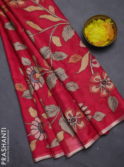 Kota saree pink with kalamkari applique work