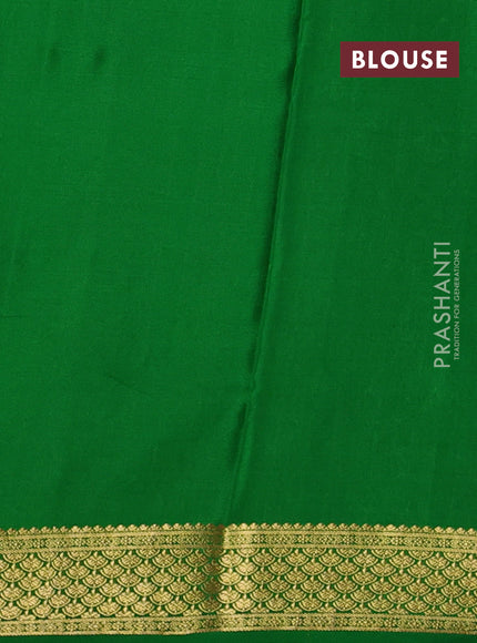 Pure mysore silk partly saree pink shade and green with allover zari woven checked pattern and zari woven border