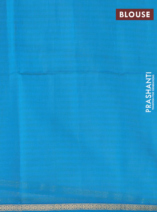 Maheshwari silk cotton saree lavender off white and teal blue with allover stripe pattern and small zari woven border