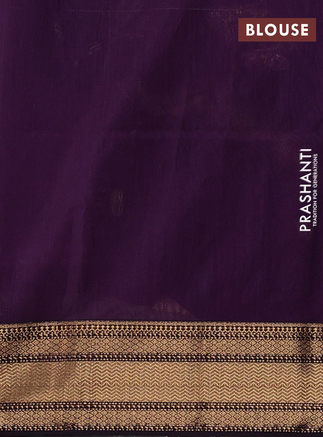 Maheshwari silk cotton saree purple with zari woven buttas and zari woven border
