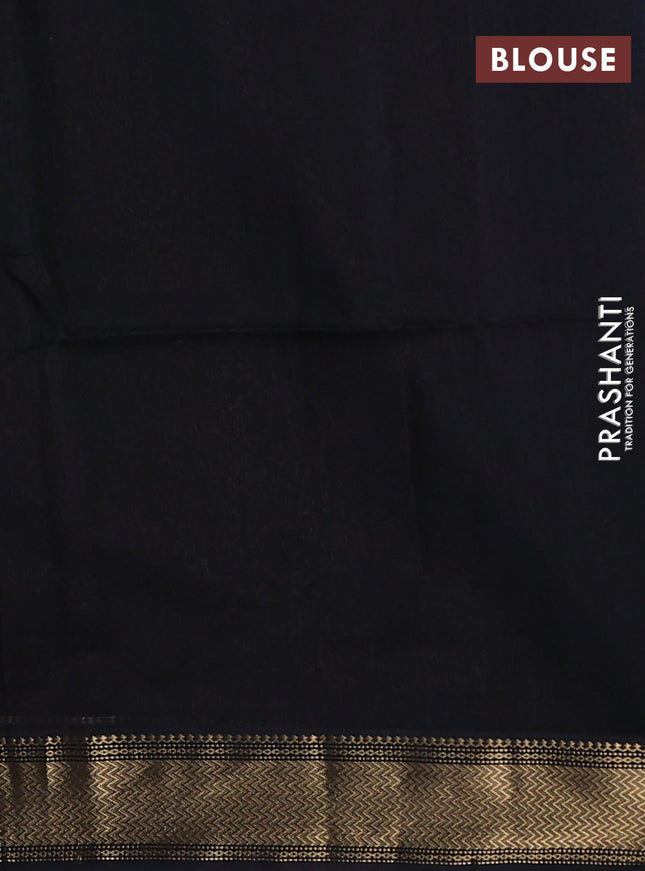 Maheshwari silk cotton saree peacock blue and black with paisley zari woven buttas and zari woven border