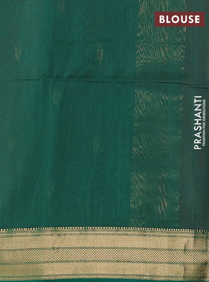 Maheshwari silk cotton saree pink and green with thread & zari woven buttas and zari woven border