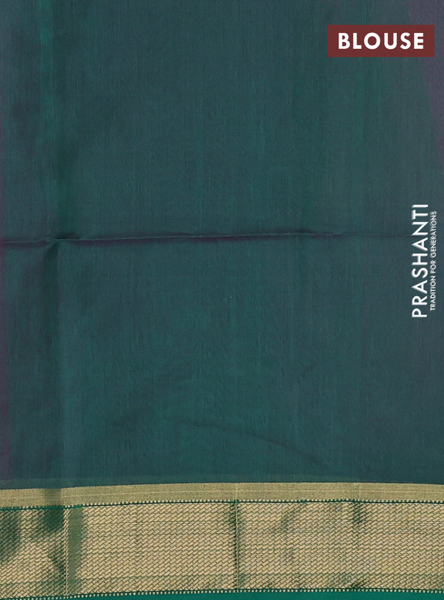 Maheshwari silk cotton saree pink and green with zari weaves & buttas and zari woven border