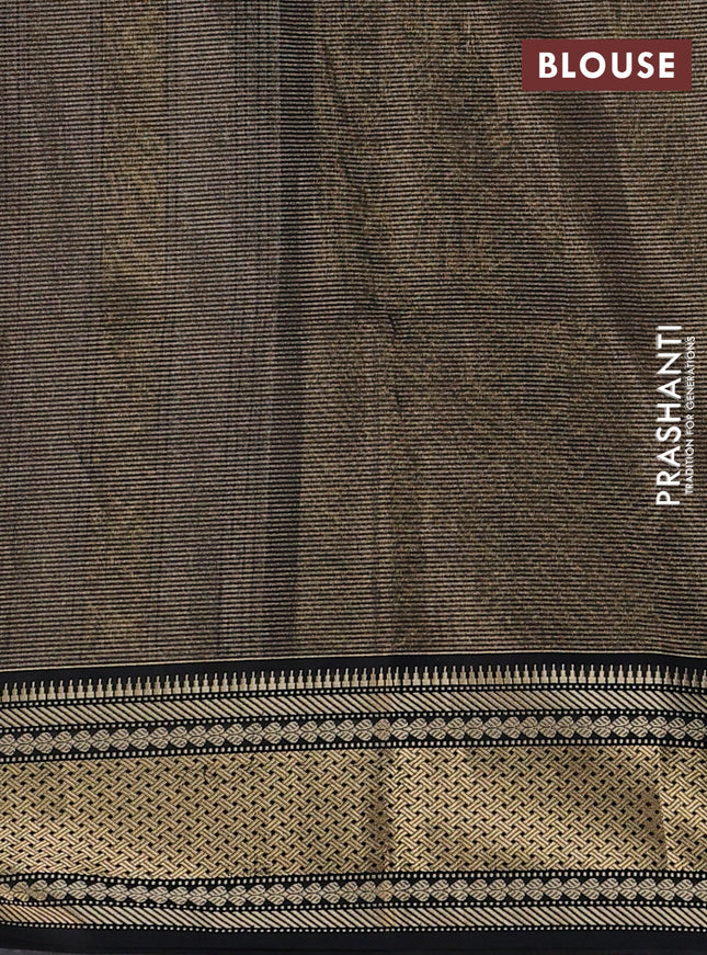 Maheshwari tissue silk cotton saree wine shade and black with allover vairosi pattern & buttas and zari woven border