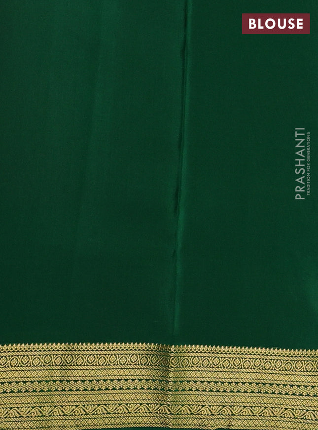 Pure mysore silk saree red and green with allover zari woven buttas and zari woven border