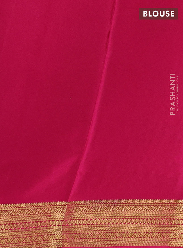 Pure mysore silk saree deep maroon and pink with allover zari woven buttas and zari woven border