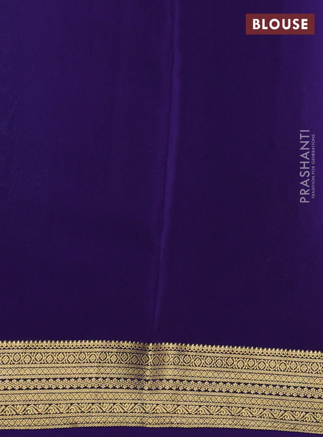 Pure mysore silk saree teal blue and navy blue with allover zari woven buttas and zari woven border