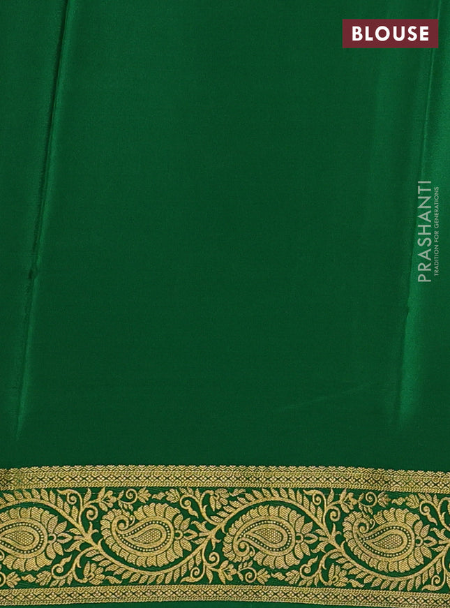 Pure mysore silk saree red and green with allover zari woven buttas and zari woven border