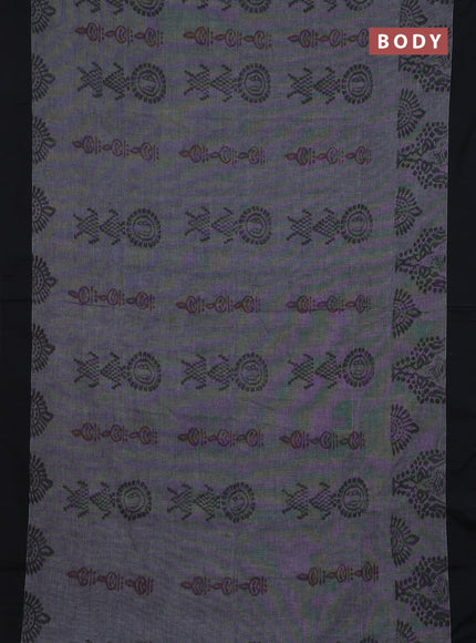 Bengal soft cotton saree grey and maroon with allover weaves and simple border