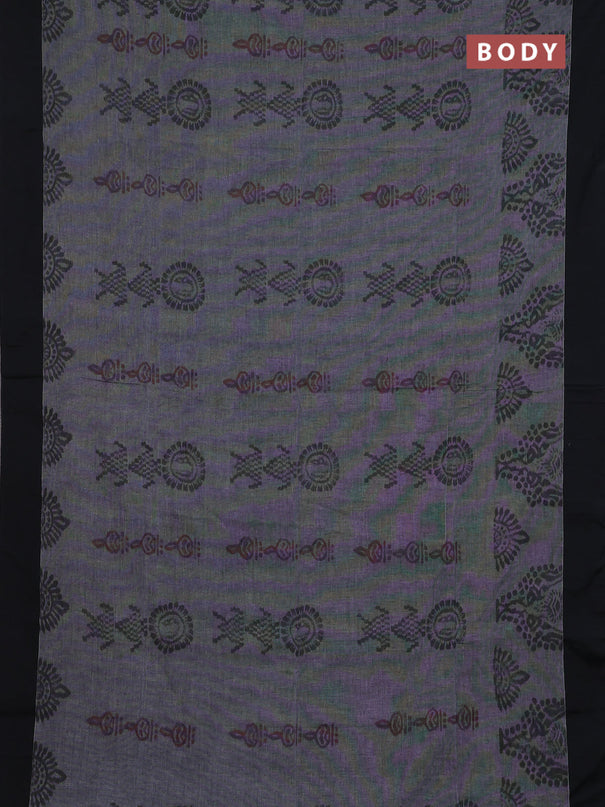 Bengal soft cotton saree grey and maroon with allover weaves and simple border