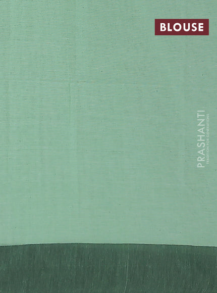 Bengal soft cotton saree pista green and black with butta weaves and simple border