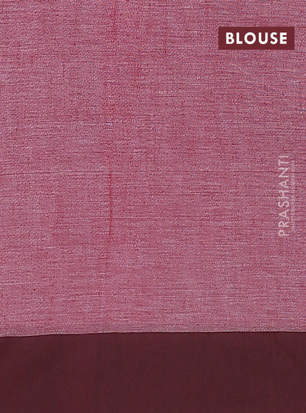 Bengal soft cotton saree grey and maroon with butta weaves and simple border