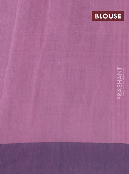 Bengal soft cotton saree pastel pink and navy blue with allover weaves and simple border