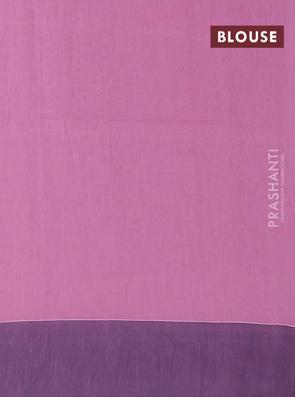 Bengal soft cotton saree pastel pink and navy blue with butta weaves and simple border