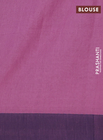 Bengal soft cotton saree pastel pink and navy blue with allover weaves and simple border