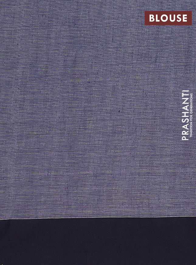 Bengal soft cotton saree pastel pink and navy blue with allover weaves and simple border