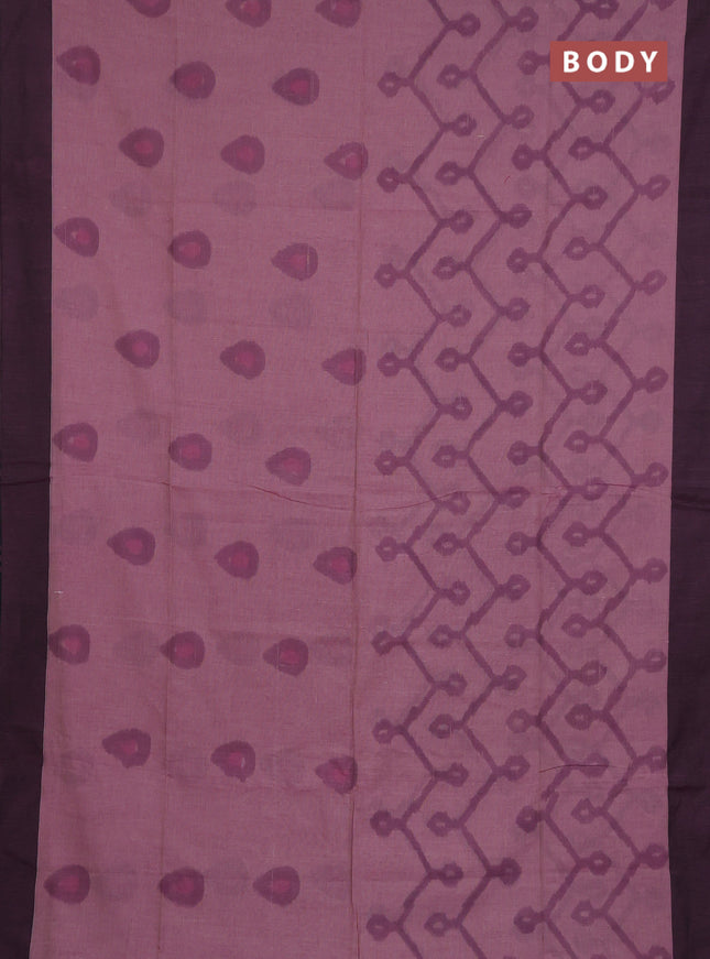 Bengal soft cotton saree pastel pink and blue with allover weaves and simple border