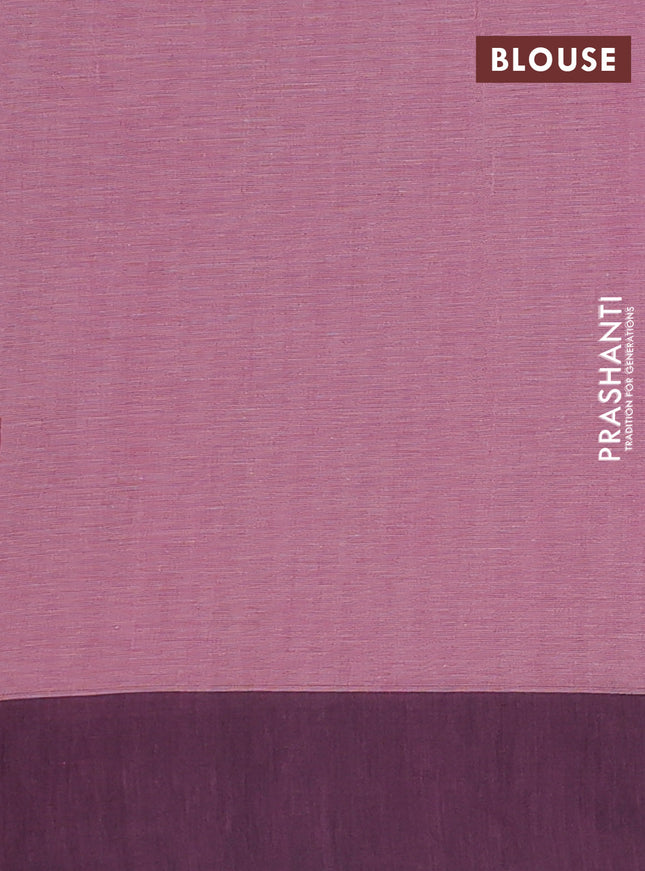 Bengal soft cotton saree pastel pink and blue with allover weaves and simple border