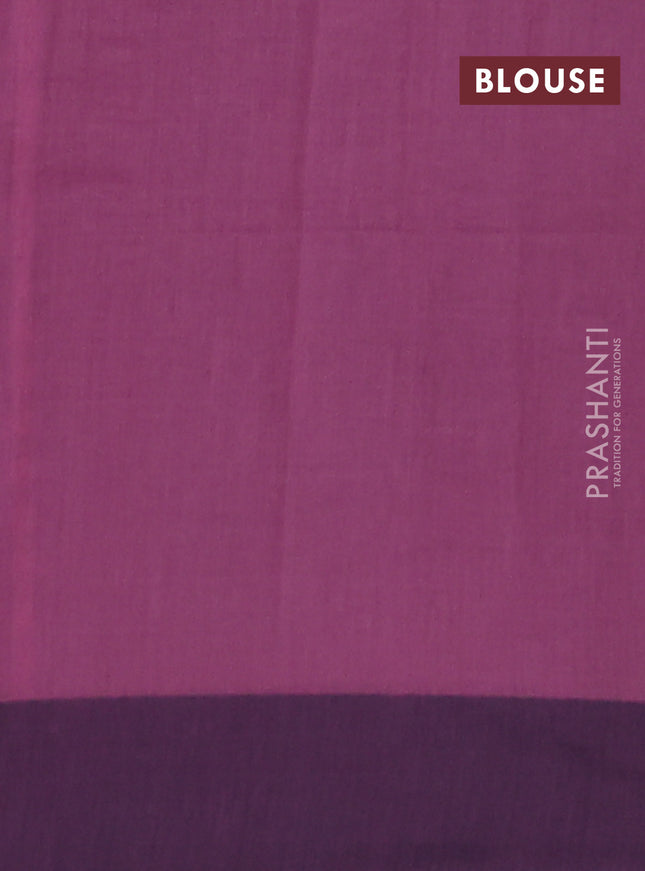 Bengal soft cotton saree mauve pink and navy blue with allover butta weaves and simple border