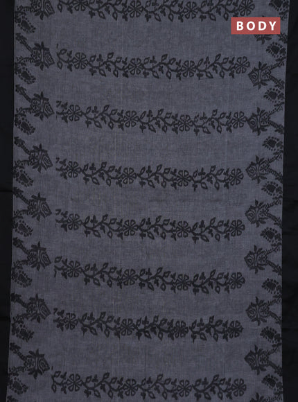 Bengal soft cotton saree grey and maroon with allover weaves and simple border