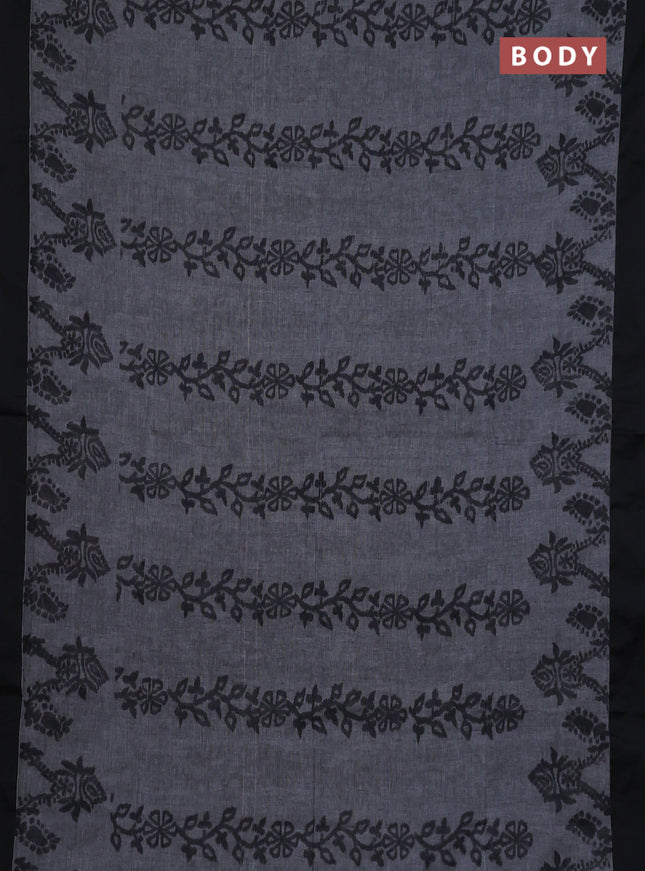 Bengal soft cotton saree grey and maroon with allover weaves and simple border