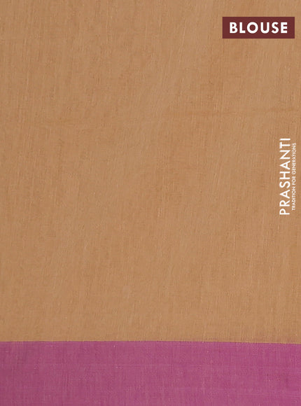 Bengal soft cotton saree purple and sandal with weaves and simple border
