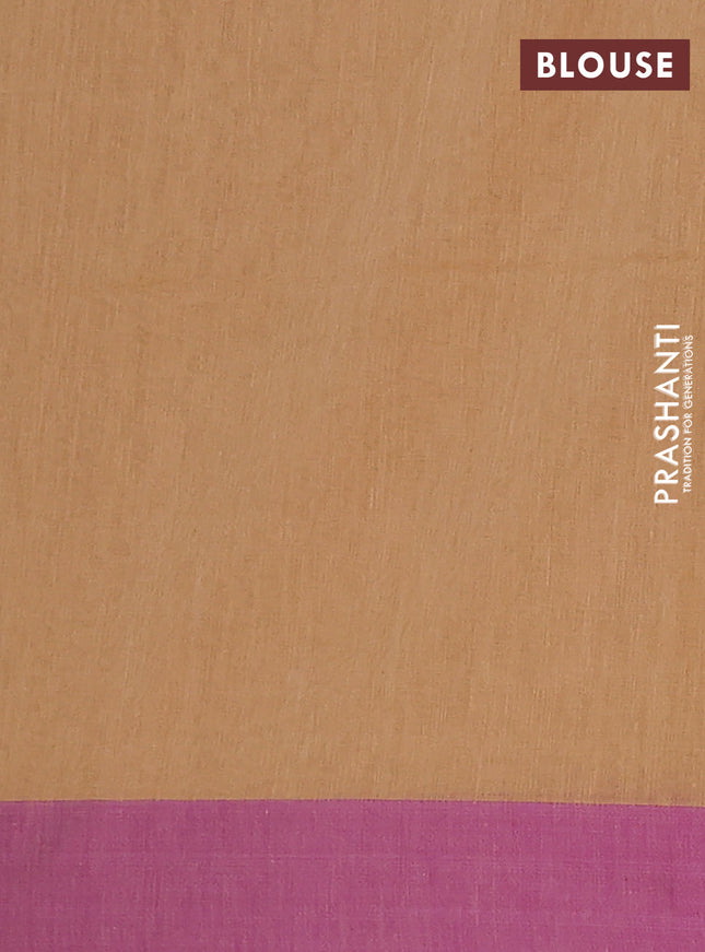 Bengal soft cotton saree purple and sandal with weaves and simple border