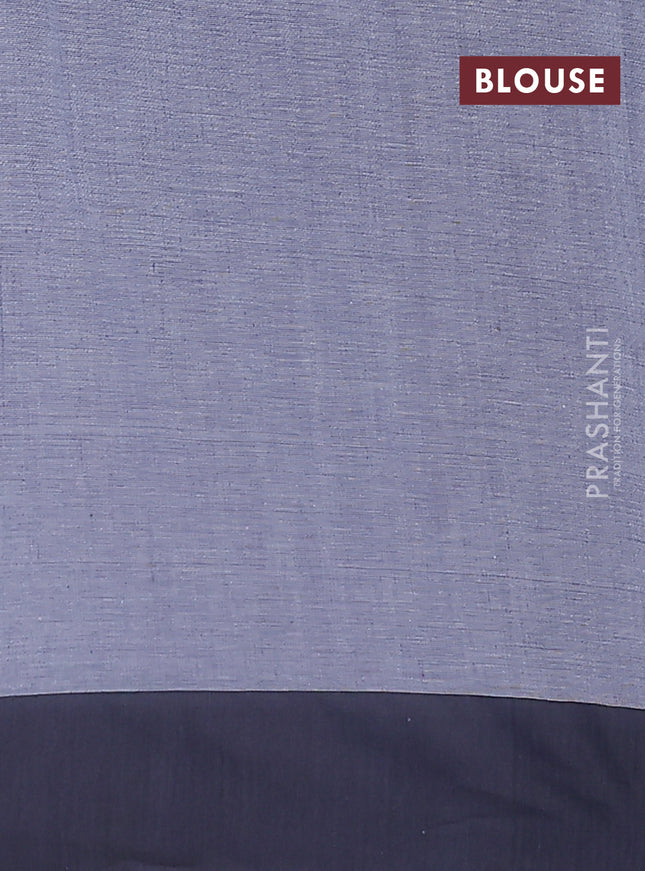 Bengal soft cotton saree violet and grey with allover weaves and simple border