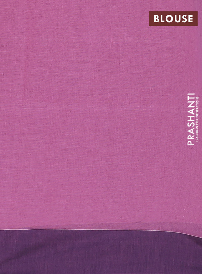 Bengal soft cotton saree pastel pink and navy blue with allover weaves and simple border