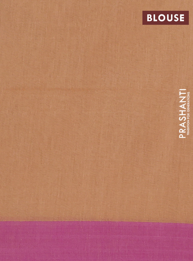 Bengal soft cotton saree violet and sandal with allover weaves and simple border