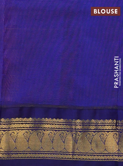 Silk cotton saree peach pink and blue with allover vairaosi pattern and zari woven korvai border