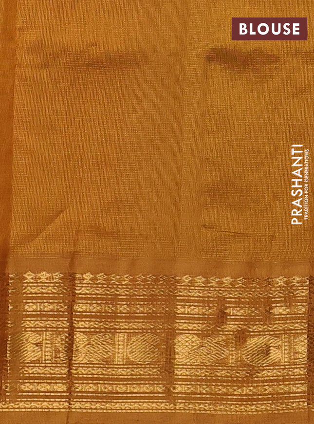 Silk cotton saree maroon and mustard yellow with allover vairaosi pattern and zari woven korvai border