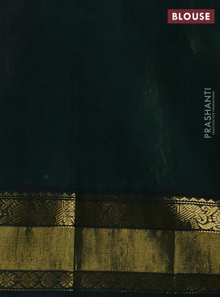 Kuppadam silk cotton saree light pink and dark green with zari woven buttas and zari woven border